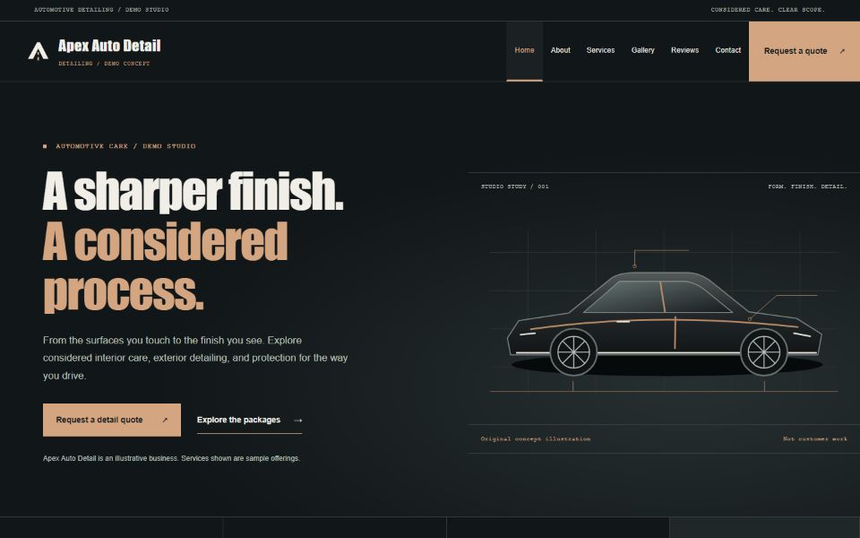 Actual Auto Detailing & Auto Services demo website screenshot
