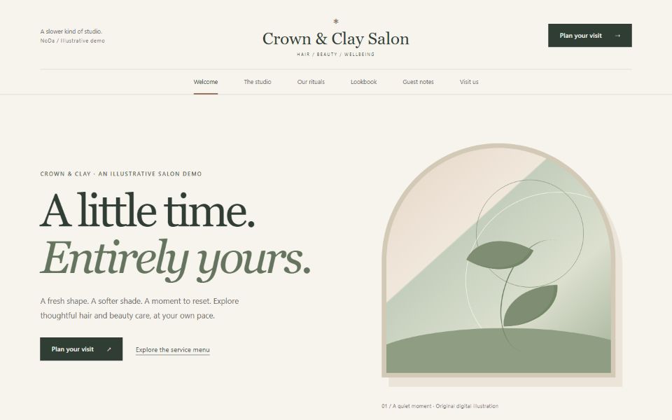 Actual Barber / Salon / Spa demo website screenshot