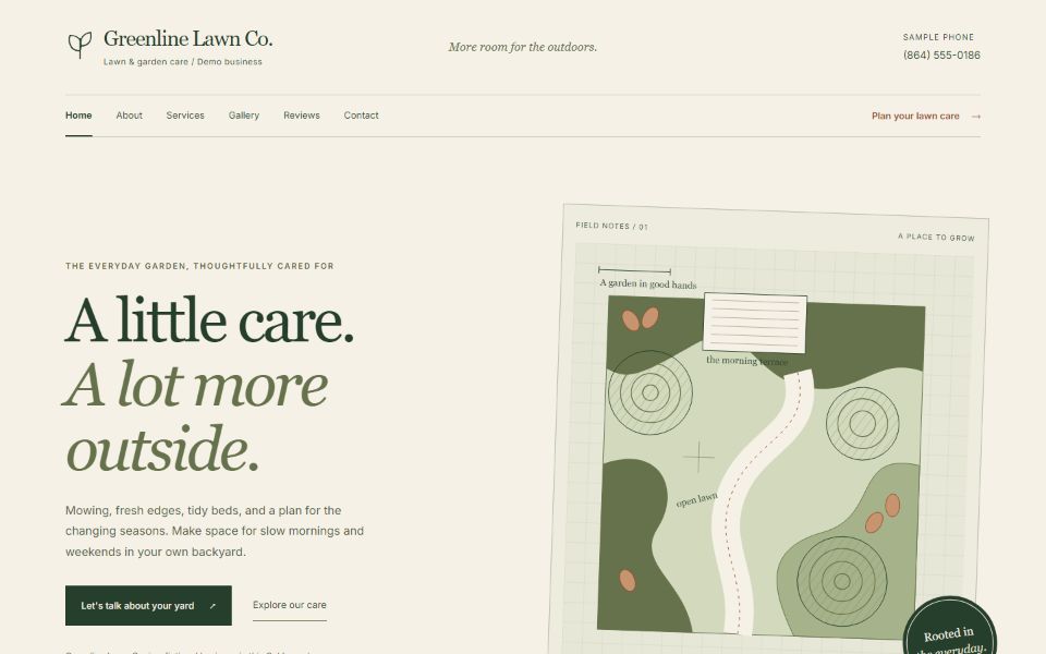Actual Landscaping & Lawn Care demo website screenshot
